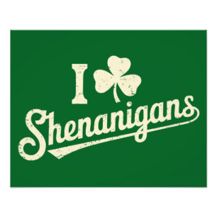Groene Grappige Ierse Patty's Shamrock Heilige Pat Foto Afdruk