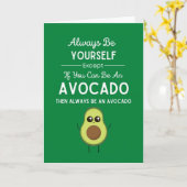 Groene Grappige Moppige Avocadokaarten Voor Kinder Kaart (Gele Bloem)
