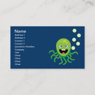 Groene grappige octopi visitekaartje