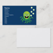 Groene grappige octopi visitekaartje (Voorkant / Achterkant)