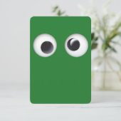 Groene Grappige Ogen Prettig Kerstfeest (Staand voorkant)