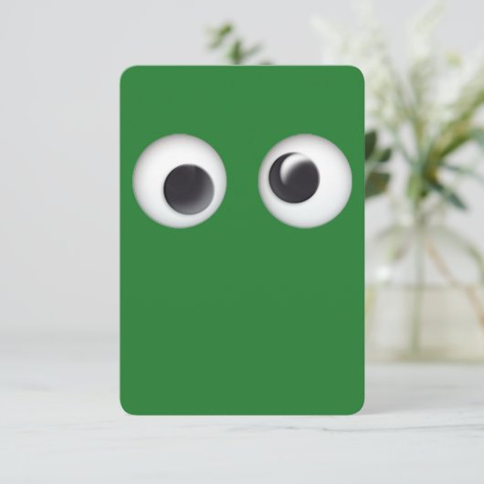 Groene Grappige Ogen Prettig Kerstfeest (Staand voorkant)