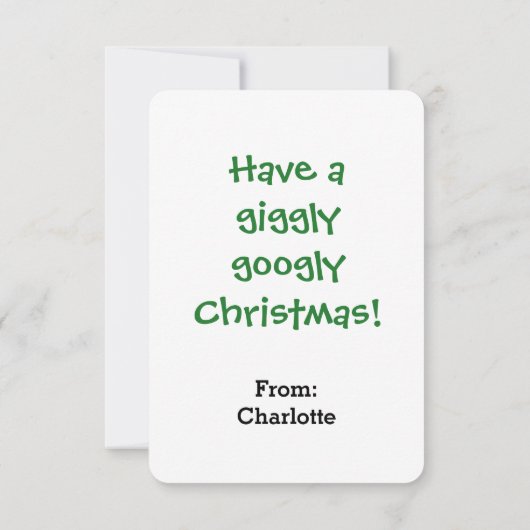 Groene Grappige Ogen Prettig Kerstfeest (Achterkant)