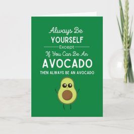Groene Grappige Schattige Avocadokaarten Voor Kind Kaart