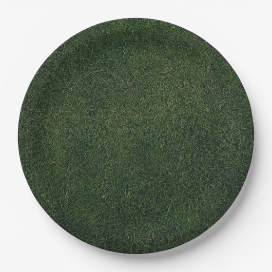 Groene gras achtergrond papieren bordje (Voorkant)