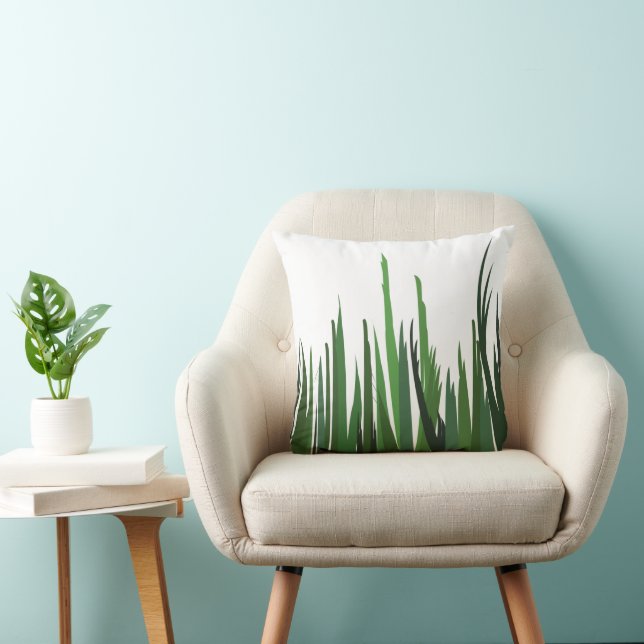 Groene Gras Decoratie Kussen (Stoel)