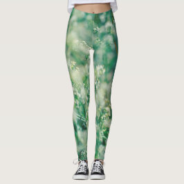 Groene gras laat bloemen Planten Natuur Leggings