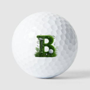 Groene Gras Letter B Met Golfclubs: Sport, Natuur Golfballen
