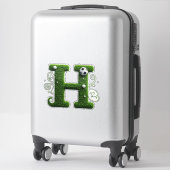 Groene Gras Letter H Met Voetbal Sticker (Koffer)
