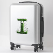 Groene Gras Letter I Met Voetbal Sticker (Koffer)