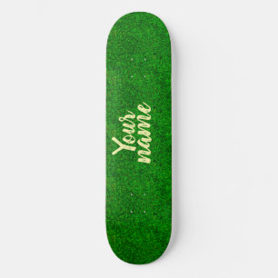 Groene gras textuur van een voetbalveld persoonlijk skateboard