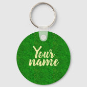 Groene gras textuur van een voetbalveld sleutelhanger (Voorkant)