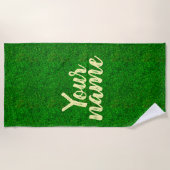 Groene gras textuur van een voetbalveld strandlaken (Voorkant)