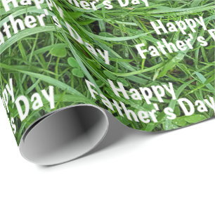 Groene gras Vaderdag Cadeaupapier