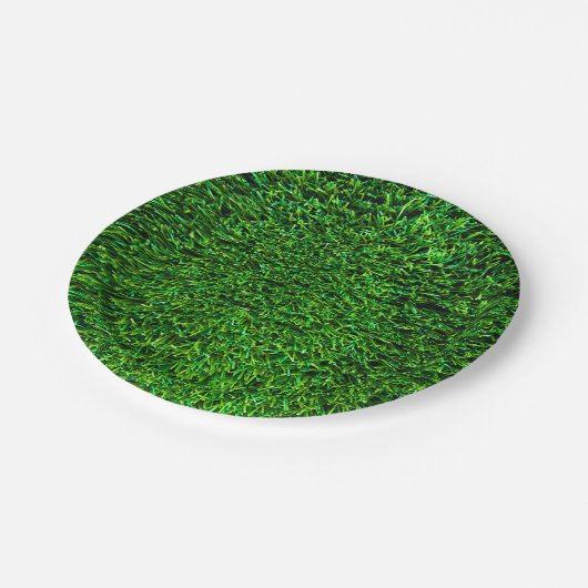 Groene grasachtergrond papieren bordje (Gekanteld)