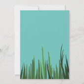 Groene grasbotanische bruiloft kaart (Achterkant)