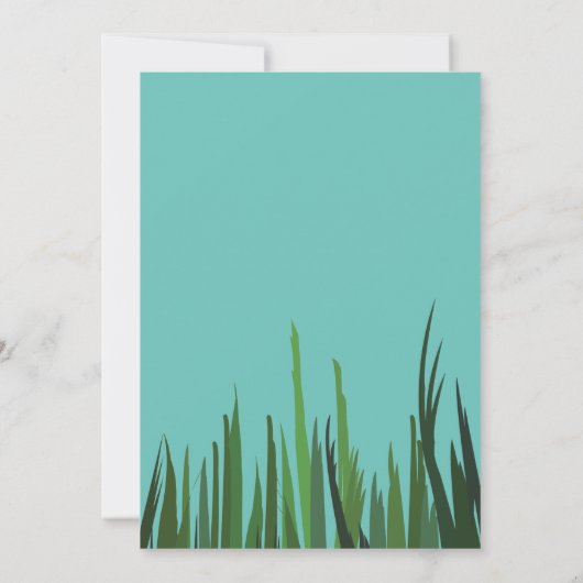 Groene grasbotanische bruiloft kaart (Achterkant)