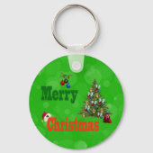 Groene grasbowlen Kerststijl, sleutelhanger (Achterkant)
