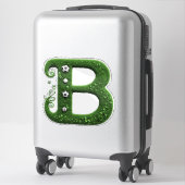 Groene grasletter B-topiaire met voetbal Sticker (Koffer)
