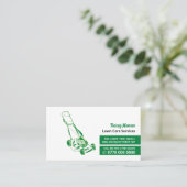 Groene grasmaaier, grasmaaier visitekaartje (Staand voorkant)