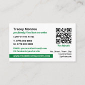 Groene grasmaaier, grasmaaier visitekaartje (Achterkant)