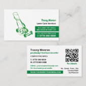 Groene grasmaaier, grasmaaier visitekaartje (Voorkant / Achterkant)
