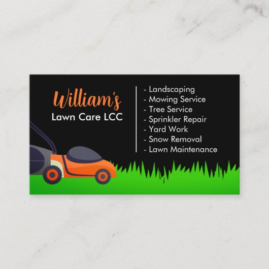 Groene Grass Gazonverzorging & Landscaping Maaier Visitekaartje (Voorkant)