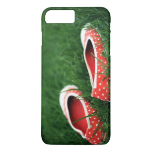 Groene Grass Red Slippers met witte pokadots Case-Mate iPhone Case