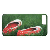 Groene Grass Red Slippers met witte pokadots Case-Mate iPhone Case (Achterkant (Horizontaal))