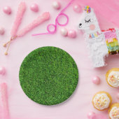 Groene grastextuur papieren bordje (Feest)