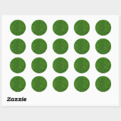 Groene grastextuur ronde sticker (Vel)