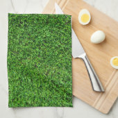 Groene grastextuur theedoek (Quarter Fold)