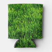 Groene grastextuur van een voetbalveld blikjeskoeler (Voorkant)