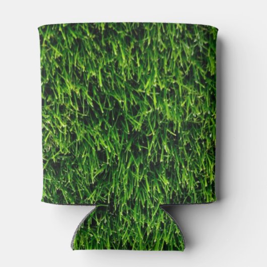 Groene grastextuur van een voetbalveld blikjeskoeler (Achterkant)