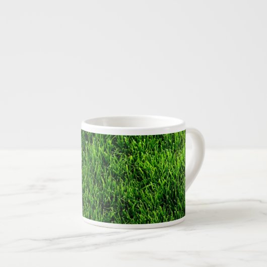 Groene grastextuur van een voetbalveld espresso kop (Voorkant rechts)