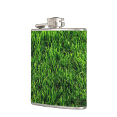 Groene grastextuur van een voetbalveld heupfles (Links)