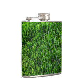 Groene grastextuur van een voetbalveld heupfles (Rechts)
