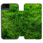 Groene grastextuur van een voetbalveld incipio iPhone portemonnee hoesje (Agenda Open)