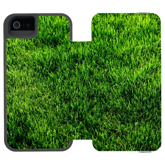 Groene grastextuur van een voetbalveld incipio iPhone portemonnee hoesje (Agenda Open)