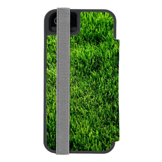 Groene grastextuur van een voetbalveld incipio iPhone portemonnee hoesje (Agenda Achterkant)