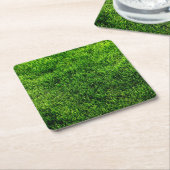Groene grastextuur van een voetbalveld kartonnen onderzetters (Schuin)