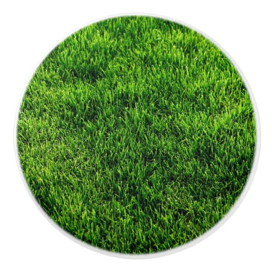 Groene grastextuur van een voetbalveld keramische knop (Voorkant)