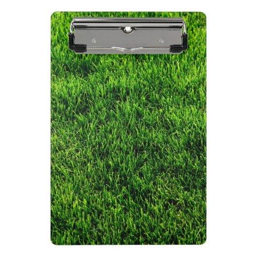 Groene grastextuur van een voetbalveld mini klembord (Voorkant)
