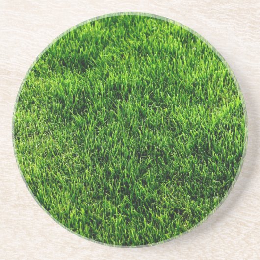 Groene grastextuur van een voetbalveld zandsteen onderzetter (Voorkant)