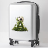 Groene Grastuin Letter A met Voetbal Sticker (Koffer)