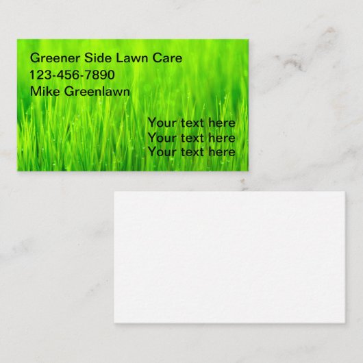 Groene graszorg visitekaartje (Voorkant / Achterkant)