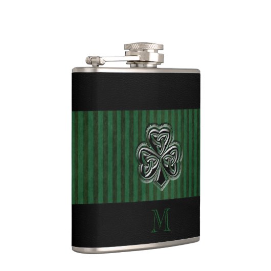 Groene grauwe trendy Ierse maffia Heupfles (Rechts)