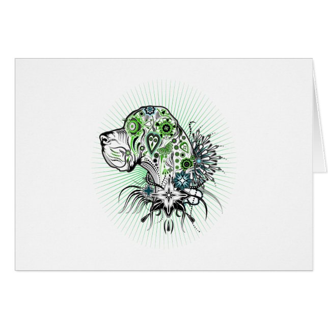 Groene Great Dane (Voorkant Horizontaal)