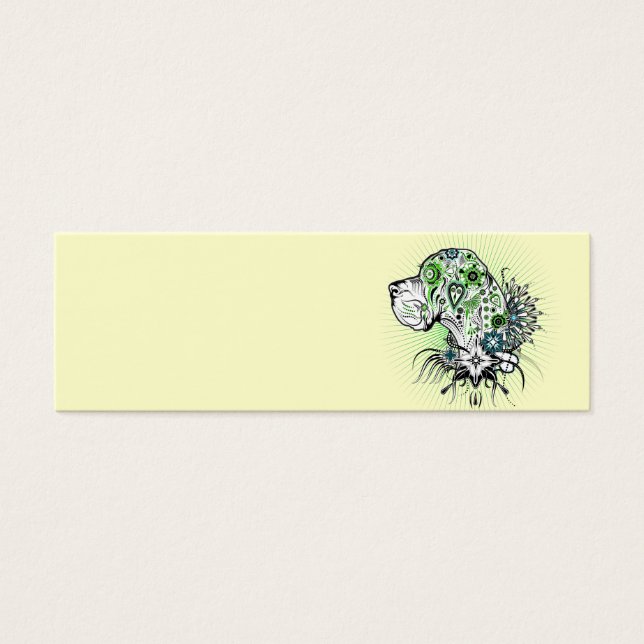 Groene Great Dane Mini Visitekaartjes (Voorkant)