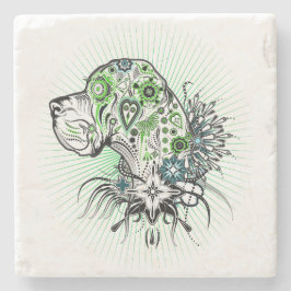 Groene Great Dane Stenen Onderzetter